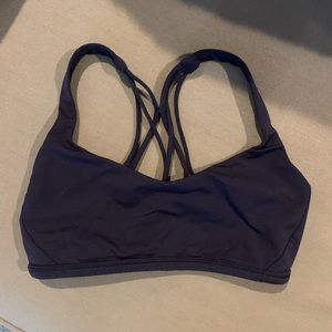 Lululemon Navy Free to Be Bra. Size 4. Good condition! Pads not included.